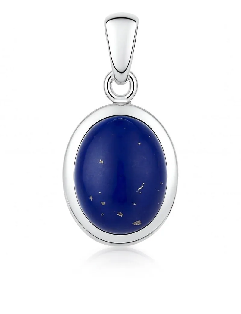 Pendentif Argent Lapis Lazuli Ovale 12x10mm