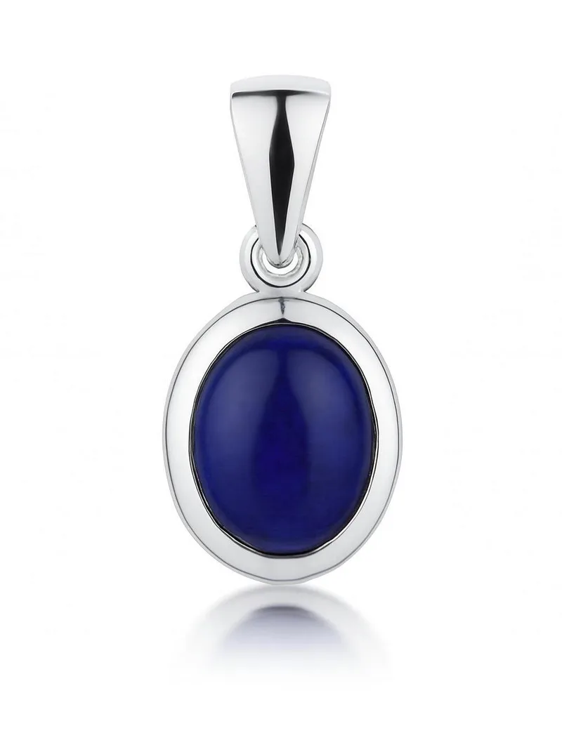 Pendentif Lapis Lazui Ovale 9x7mm en Argent 925
